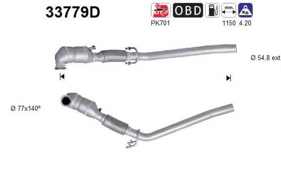 33779D AS Exhaust System Catalytic Converter