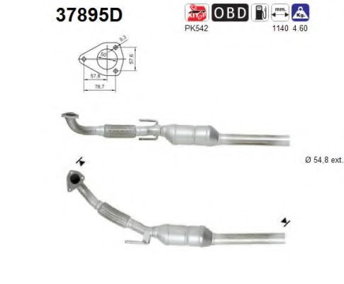 37895D AS Exhaust System Catalytic Converter