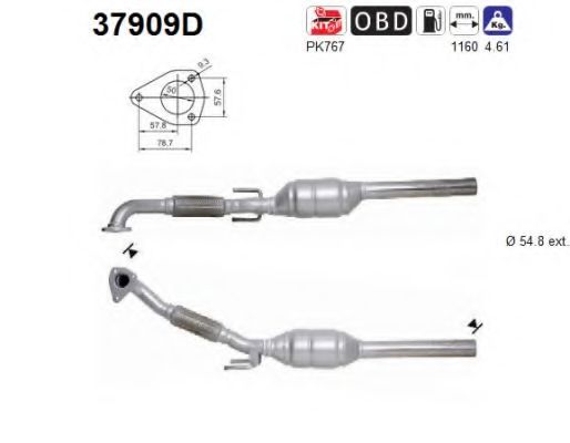 37909D AS Exhaust System Catalytic Converter