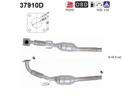37910D AS Exhaust System Catalytic Converter