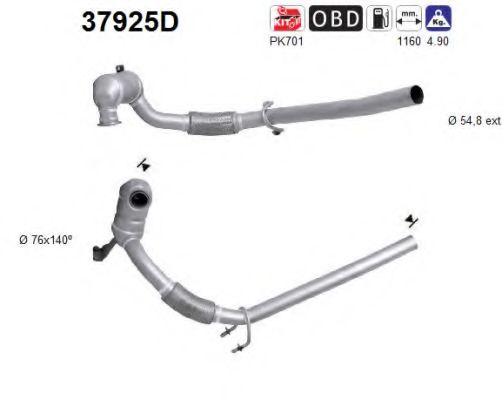 37925D AS Exhaust System Catalytic Converter