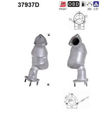 37937D AS Exhaust System Catalytic Converter