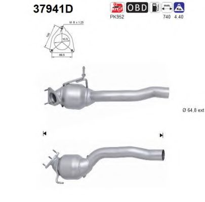 37941D AS Exhaust System Catalytic Converter