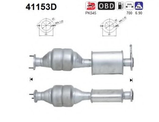 41153D AS Exhaust System Catalytic Converter