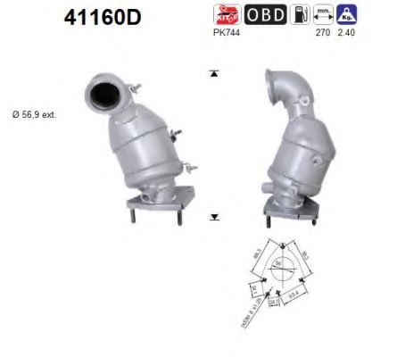 41160D AS Exhaust System Catalytic Converter