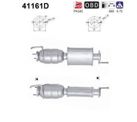 41161D AS Exhaust System Catalytic Converter