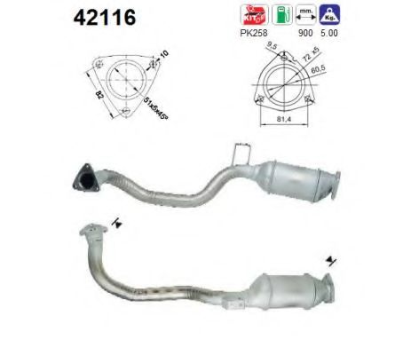 42116 AS Exhaust System Catalytic Converter