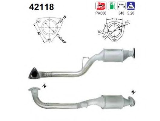 42118 AS Exhaust System Catalytic Converter