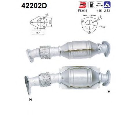 42202D AS Exhaust System Catalytic Converter