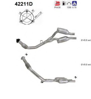 42211D AS Exhaust System Catalytic Converter