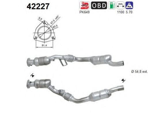 42227 AS Exhaust System Catalytic Converter