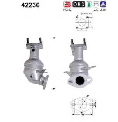 42236 AS Exhaust System Catalytic Converter