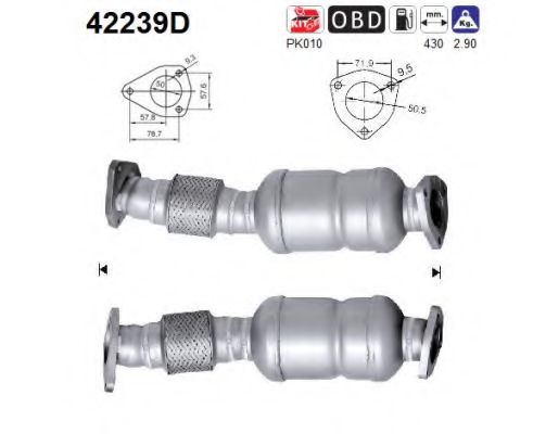 42239D AS Exhaust System Catalytic Converter