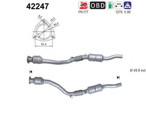 42247 AS Exhaust System Catalytic Converter