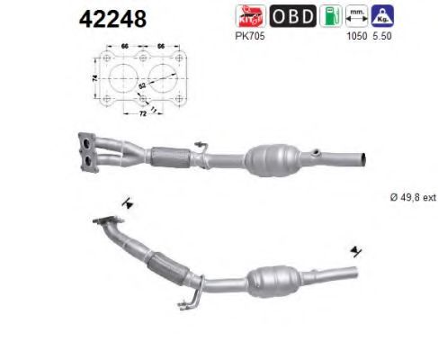 42248 AS Exhaust System Catalytic Converter