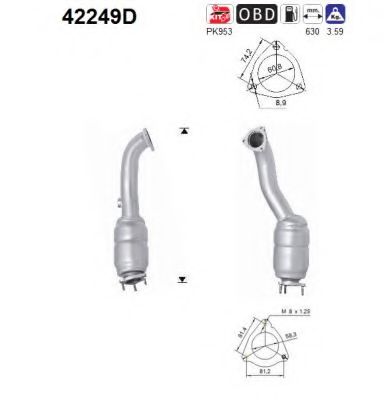 42249D AS Exhaust System Catalytic Converter