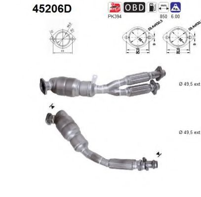 45206D AS Exhaust System Catalytic Converter