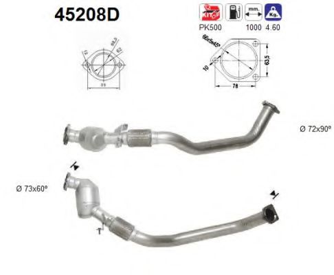 45208D AS Exhaust System Catalytic Converter