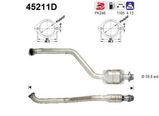 45211D AS Exhaust System Catalytic Converter