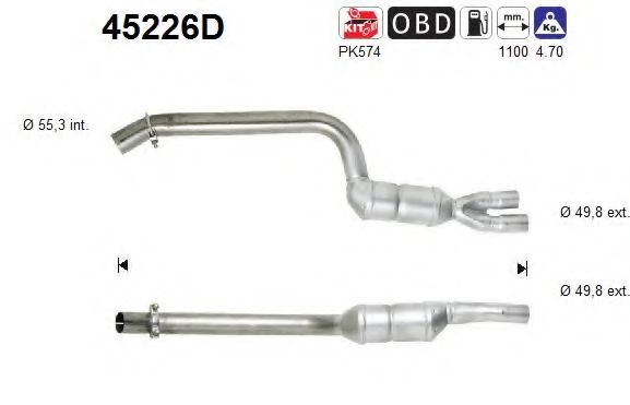 45226D AS Exhaust System Catalytic Converter