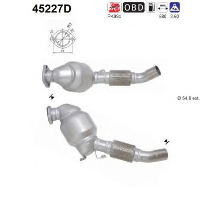 45227D AS Exhaust System Catalytic Converter