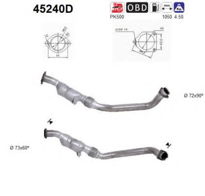 45240D AS Exhaust System Catalytic Converter