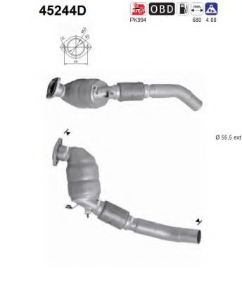 45244D AS Exhaust System Catalytic Converter