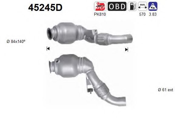 45245D AS Exhaust System Catalytic Converter