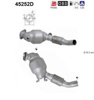 45252D AS Exhaust System Catalytic Converter