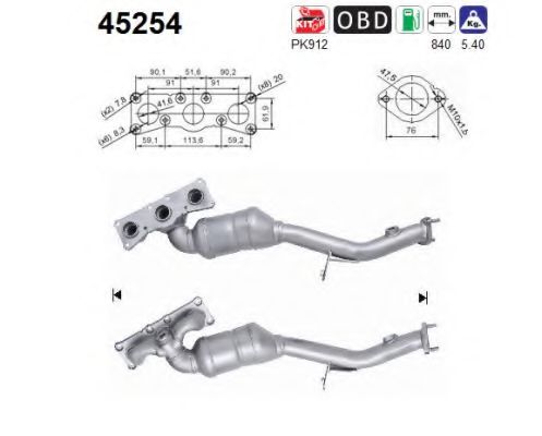 45254 AS Exhaust System Catalytic Converter