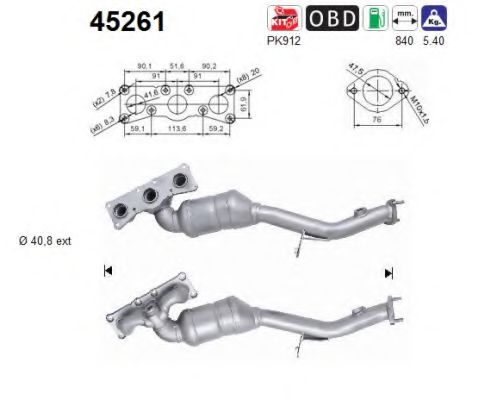 45261 AS Exhaust System Catalytic Converter