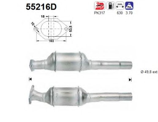 55216D AS Exhaust System Catalytic Converter