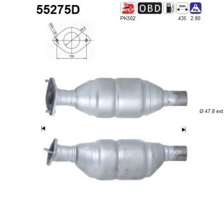 55275D AS Exhaust System Catalytic Converter