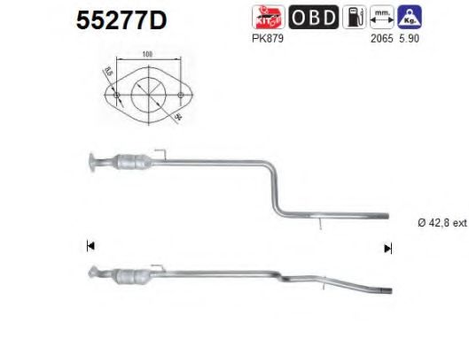 55277D AS Exhaust System Exhaust Pipe
