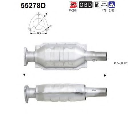 55278D AS Exhaust System Catalytic Converter