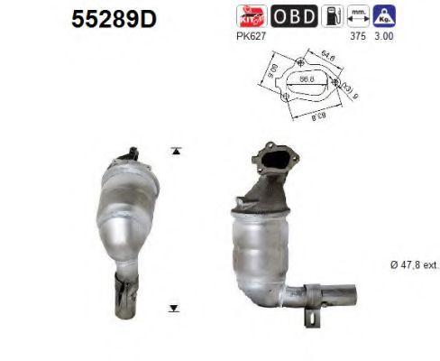 55289D AS Exhaust System Catalytic Converter