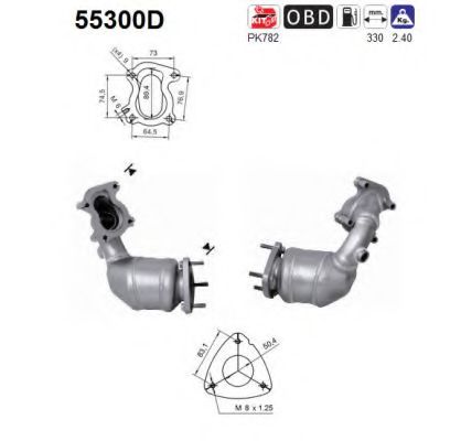 55300D AS Exhaust System Catalytic Converter