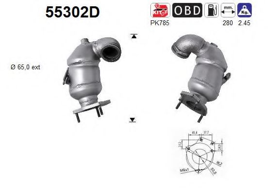 55302D AS Exhaust System Catalytic Converter