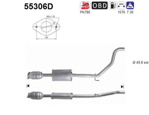 55306D AS Exhaust System Catalytic Converter