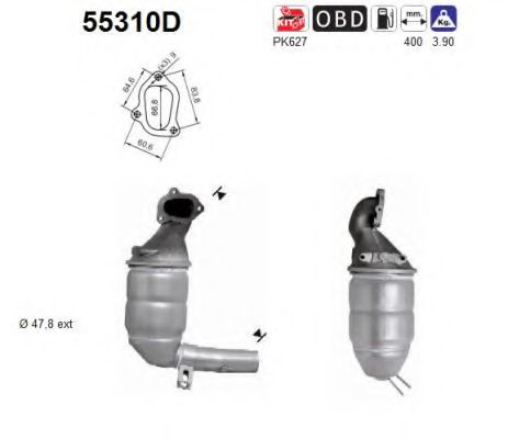 55310D AS Exhaust System Catalytic Converter