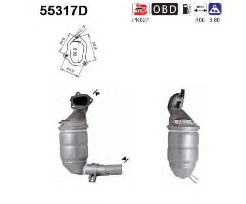 55317D AS Exhaust System Catalytic Converter