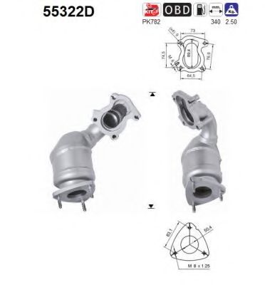 55322D AS Exhaust System Catalytic Converter