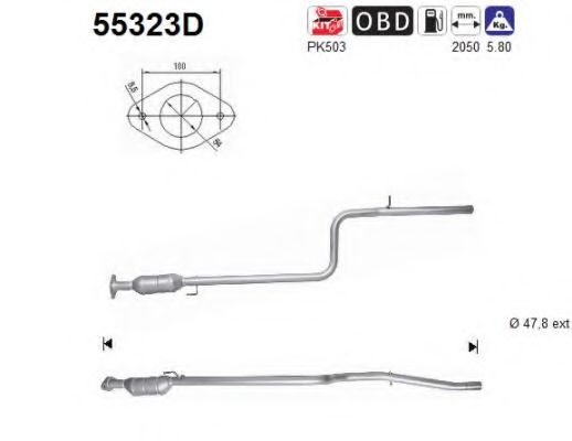 55323D AS Exhaust System Catalytic Converter