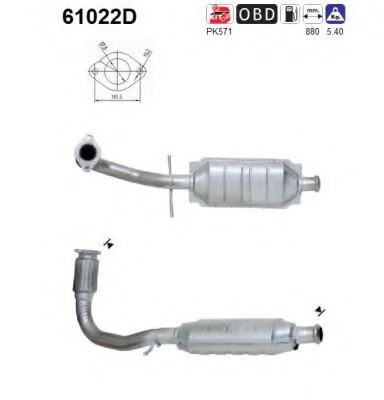 61022D AS Exhaust System Catalytic Converter