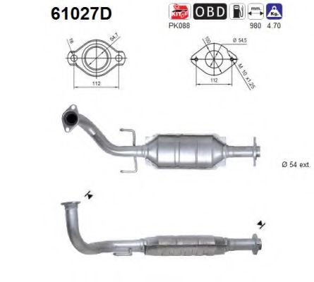 61027D AS Exhaust System Catalytic Converter