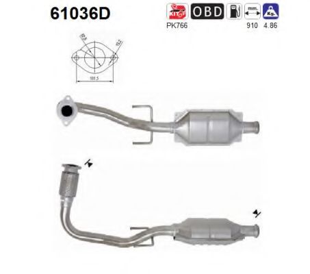 61036D AS Exhaust System Catalytic Converter
