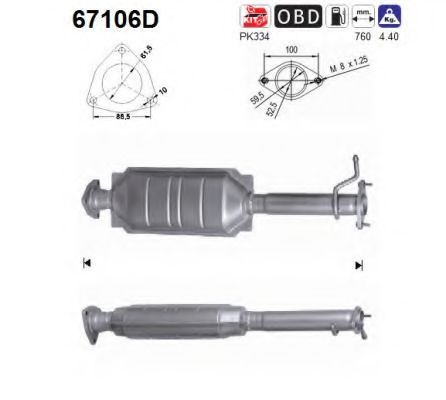 67106D AS Exhaust System Catalytic Converter