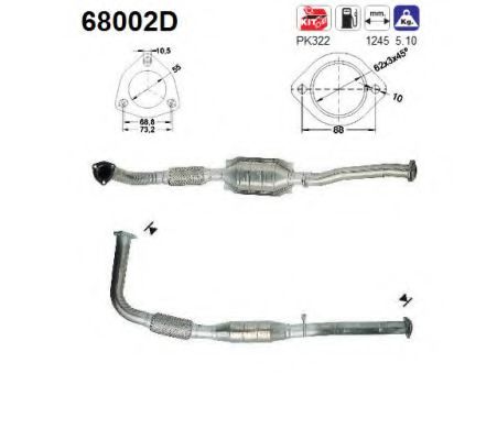 68002D AS Exhaust System Catalytic Converter