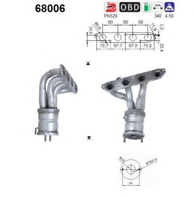 68006 AS Exhaust System Catalytic Converter