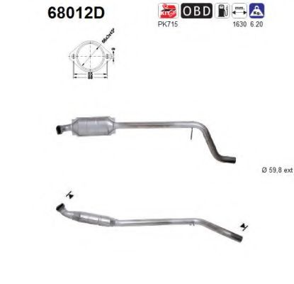 68012D AS Exhaust System Catalytic Converter